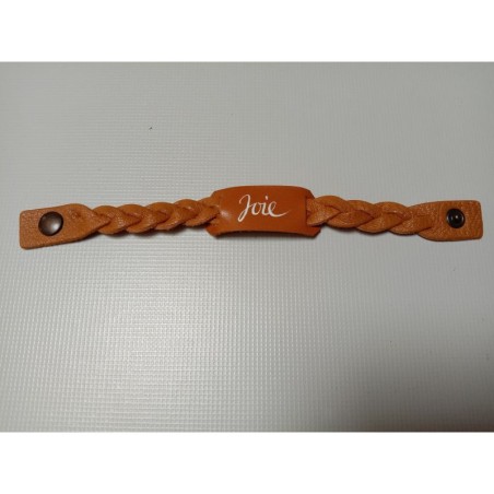 Bracelet en cuir marron clair - (JE-BR03)