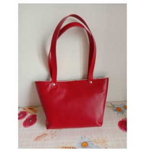 Sac à main en cuir d'agneau rouge - (JE-S04)