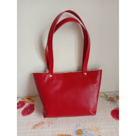 Sac à main en cuir d'agneau rouge - (JE-S04)