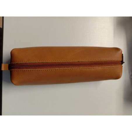 Grande trousse en cuir marron clair - (JE-TRG02)
