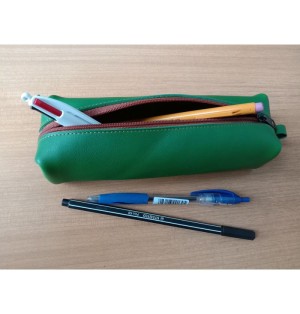 Grande trousse en cuir vert - (JE-TRG04)