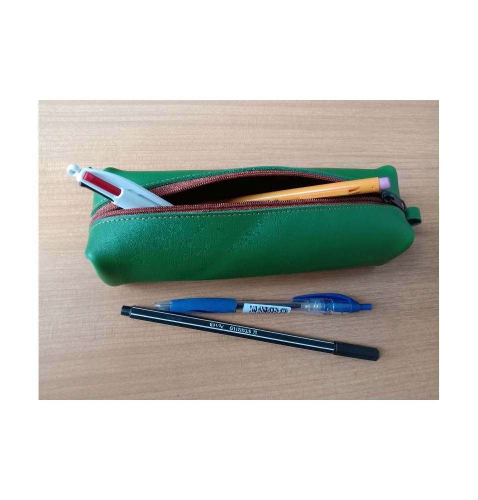 Grande trousse en cuir vert - (JE-TRG04)