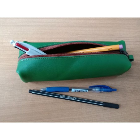 Grande trousse en cuir vert - (JE-TRG04)