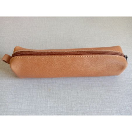 Petite trousse en cuir marron clair - (JE-TRP02)