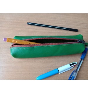 Petite trousse en cuir vert - (JE-TRP04)