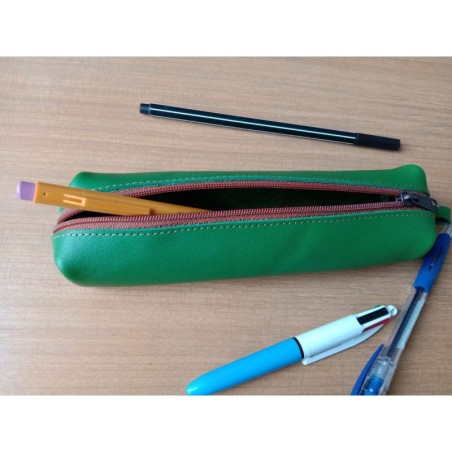 Petite trousse en cuir vert - (JE-TRP04)