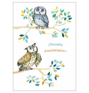 Carte Chouette Anniversaire - (CM-CA01)