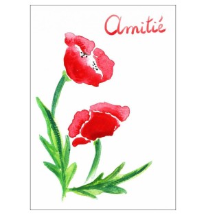 Carte Coquelicot amitié - (CM-CA02)