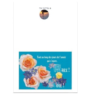 Carte de voeux nouvel an de paix et de joie en composition florale pour tous Artisanat monastique - (NE c-no 10)