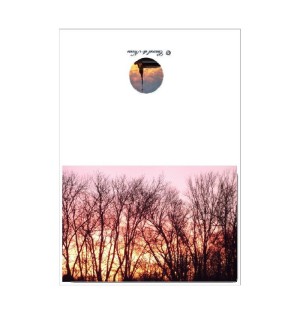 Carte nature en photographie coucher de soleil associant ciel et terre par les arbres Artisanat monastique - (NE c-p 6)