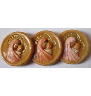 Médaillon rond visages de profil - Rose - (CF CM7P)