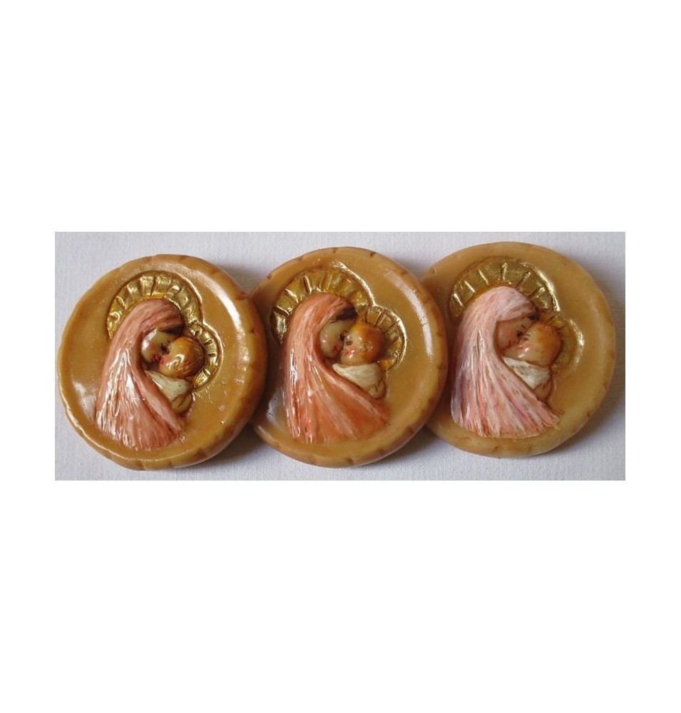 Médaillon rond visages de profil - Rose - (CF CM7P)