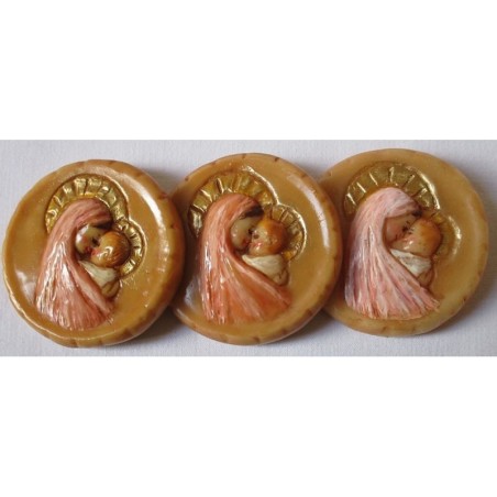 Médaillon rond visages de profil - Rose - (CF CM7P)