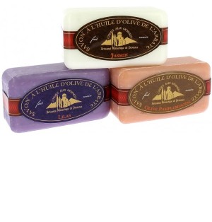 Coffret 3 savons Lilas, Olive Pamplemousse, Jasmin