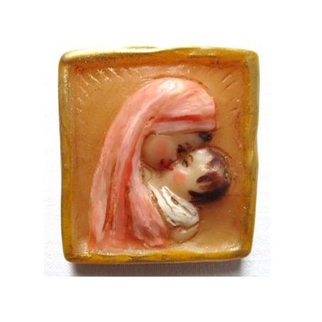 Médaillon carré rose saumon - (CF CM2P)