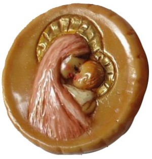 Médaillon rond visages de profil - Rose - (CF CM7P)