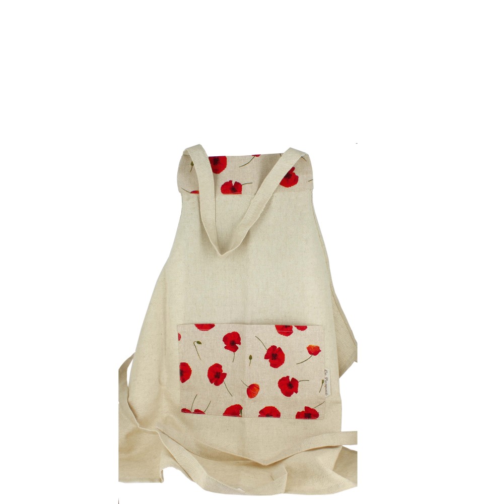 Tablier Enfant en Toile Motif Coquelicots