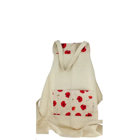 Tablier Enfant en Toile Motif Coquelicots
