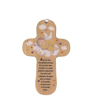 Croix en bois - Ange Gardien CM04