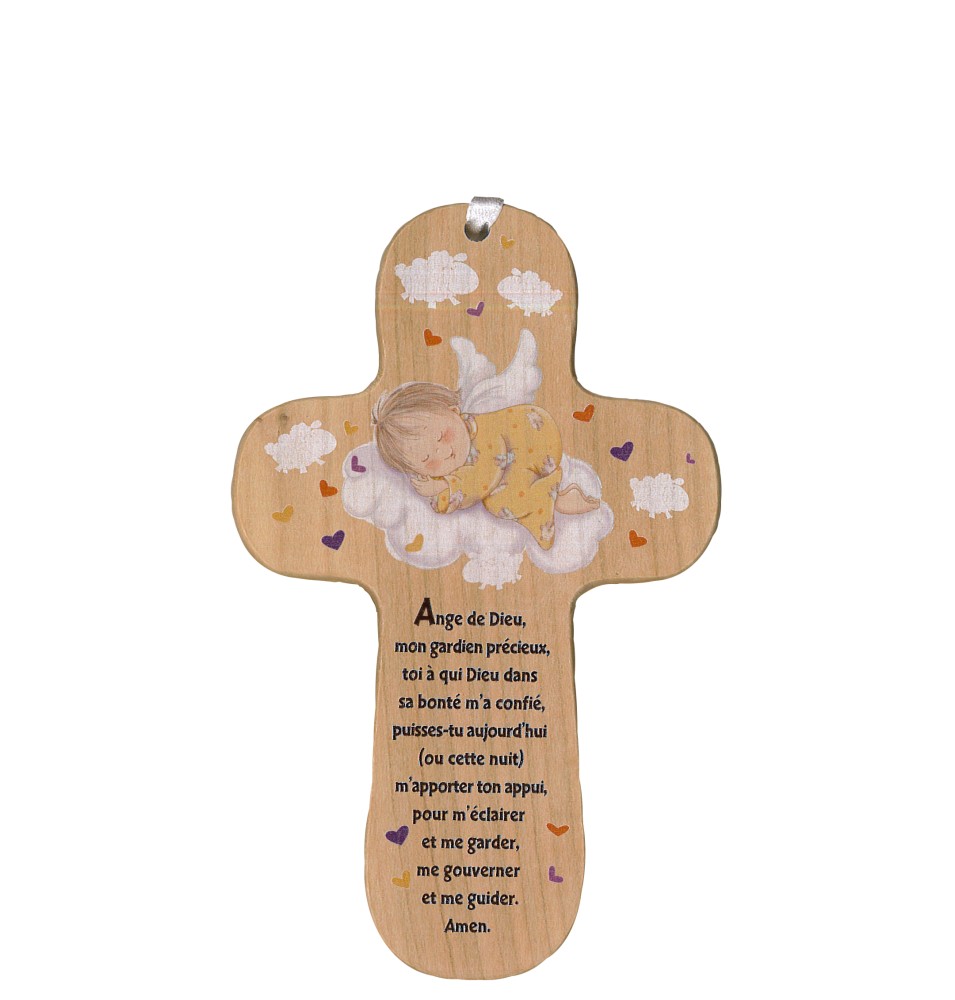 Croix en bois - Ange Gardien CM04