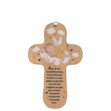 Croix en bois - Ange Gardien CM04
