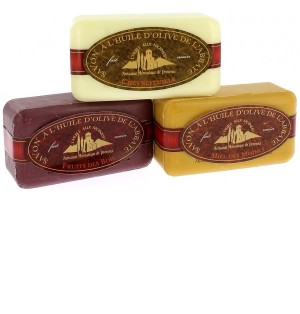 Savons Coffret de 3 : Fruits des bois, Miel et Chèvrefeuille