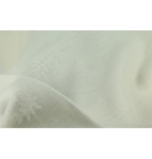 Châle Indien Blanc Bande Motifs Rouges Bleus
