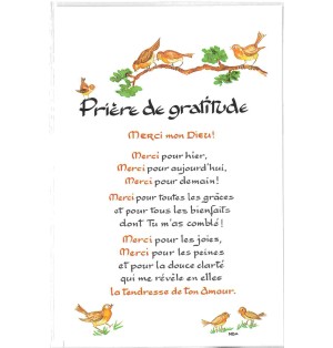 Carte Prière - PC341 - LA GRATITUDE