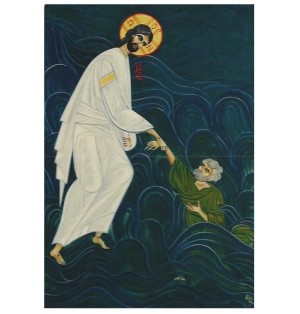 Carte icône - Jésus marchant sur les eaux (NE c-ic S15)