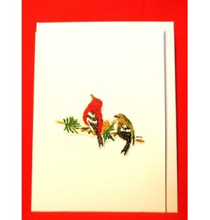 Carte brodée "Bec croisé" (CF ABO BC2)