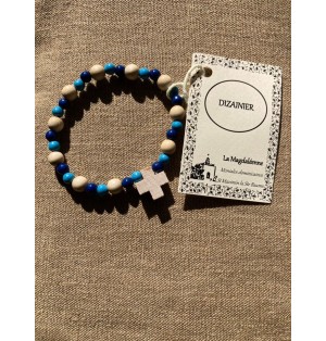 Dizainier bracelet bicolore bleu  (LMDZBEcol)