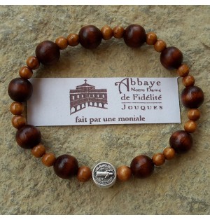 Dizainier bracelet en bois  (JO-dizABmarronet2rondes)