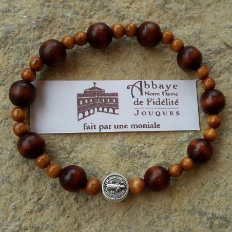 Dizainier bracelet en bois  (JO-dizABmarronet2rondes)