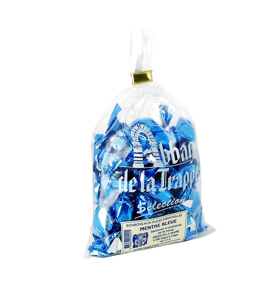 Bonbons aux huiles essentielles de Menthe bleue - 120 g | TRAPPE de Soligny (Abbaye Notre-Dame de la)