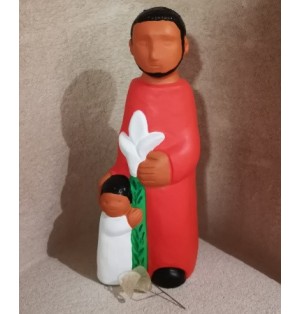CRECHE B3 - Joseph au Lys - Santons en terre cuite (38cm)