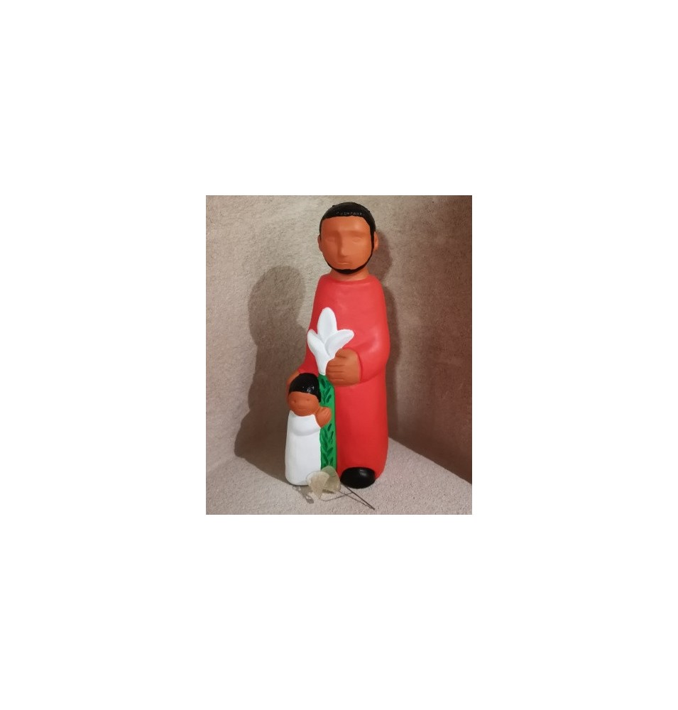 CRECHE B3 - Joseph au Lys - Santons en terre cuite (38cm)