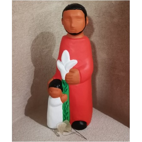CRECHE B3 - Joseph au Lys - Santons en terre cuite (38cm)