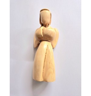 Ange en prière sculpté en bois d’olivier de Palestine