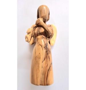 Ange en prière sculpté en bois d’olivier de Palestine