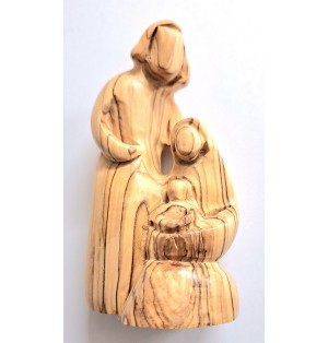 Ange en prière sculpté en bois d’olivier de Palestine