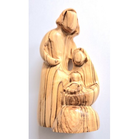 Ange en prière sculpté en bois d’olivier de Palestine
