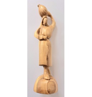 Samaritaine sculptée en bois d’olivier de Palestine