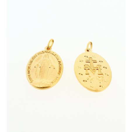 Médaille miraculeuse de Marie - Dorée -grande 3,5 x 2,2 cm