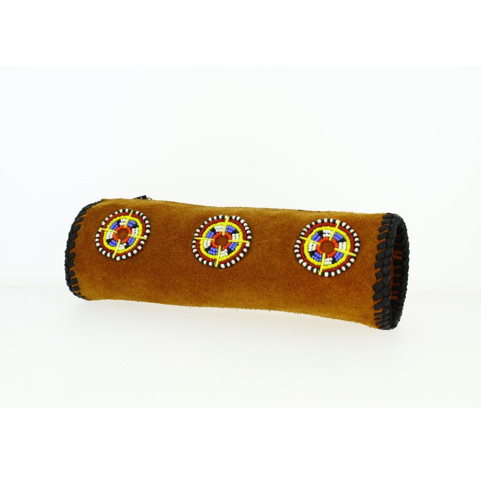 Trousse Kenya en peau et perles
