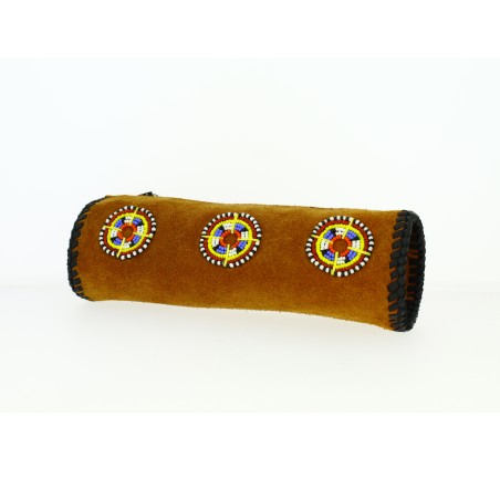 Trousse Kenya en peau et perles