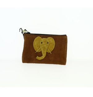 Pochette  Kenya en peau  - Eléphant