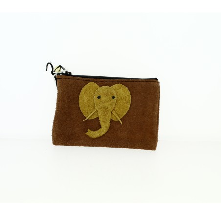 Pochette  Kenya en peau  - Eléphant