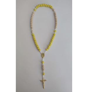 Chapelet en bois bicolore jaune naturel (BJN)