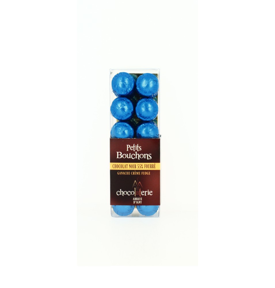 Petits Bouchons x12 - Chocolat Noir 55% -Fourré ganache crème fudge