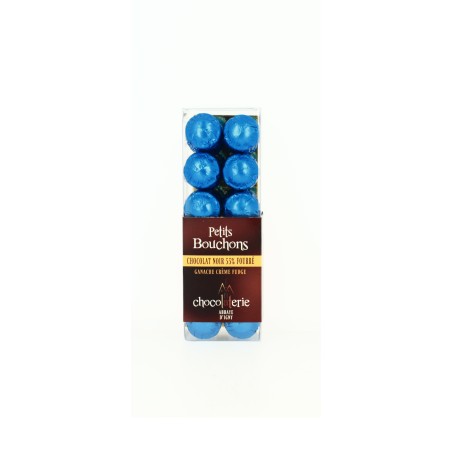 Petits Bouchons x12 - Chocolat Noir 55% -Fourré ganache crème fudge